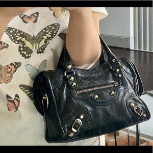 Balenciaga Mini City Bag Logo 2018 Classic Silver